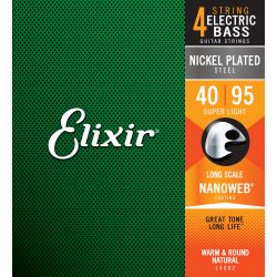 ELIXIR - 14002 ELECTRIC BASS NICKEL PLATED STEEL NANOWEB