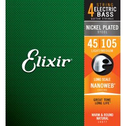 ELIXIR - 14077 ELECTRIC BASS NICKEL PLATED STEEL NANOWEB