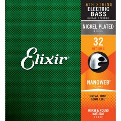 ELIXIR - 15332 ELECTRIC BASS NICKEL PLATED STEEL NANOWEB