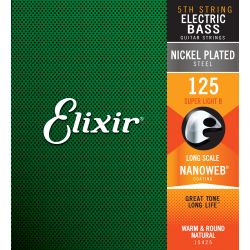 ELIXIR - 15425 ELECTRIC BASS NICKEL PLATED STEEL NANOWEB