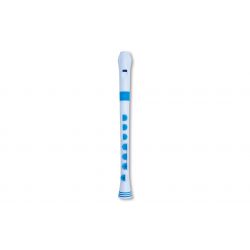 NUVO ITALIA - RECORDER+ WHITE/BLUE WITH HARD CASE  GERMAN FING.