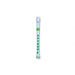 NUVO ITALIA - RECORDER+ WHITE/GREEN WITH HARD CASE  GERMAN FING.