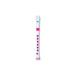 NUVO ITALIA - RECORDER+ WHITE/PINK WITH HARD CASE  GERMAN FING.